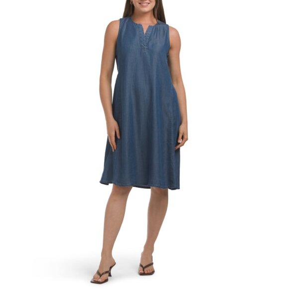 CYRUS Indigo Denim Trapeze Dress - Picture 1 of 2